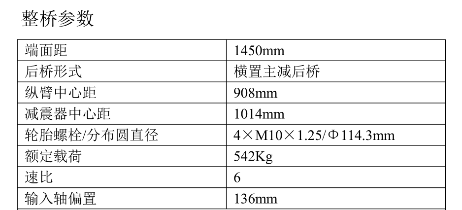 山东kaiyun开云官方网页版
136型电机直连电动新能源车后驱动桥总成参数